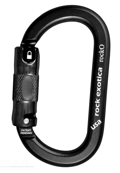 rockO Auto-Lock Carabiner Black rockO Auto-Lock Carabiner Black