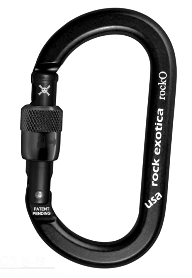 rockO Screw-Lock Carabiner Black