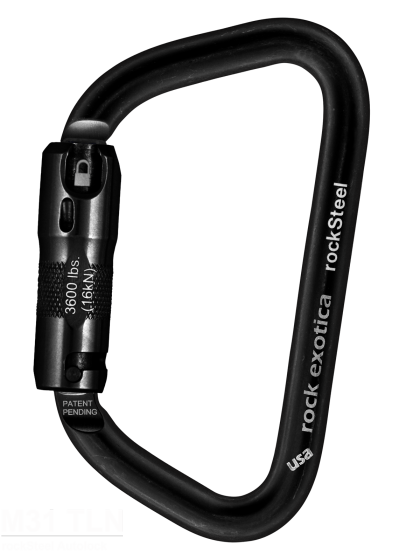 rockSteel Auto-Lock Carabiner Black rockSteel Auto-Lock Carabiner Black