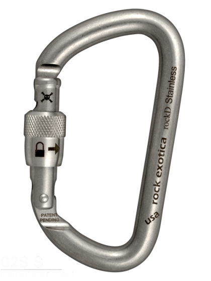 rockD Stainless Screw-Lock Carabiner