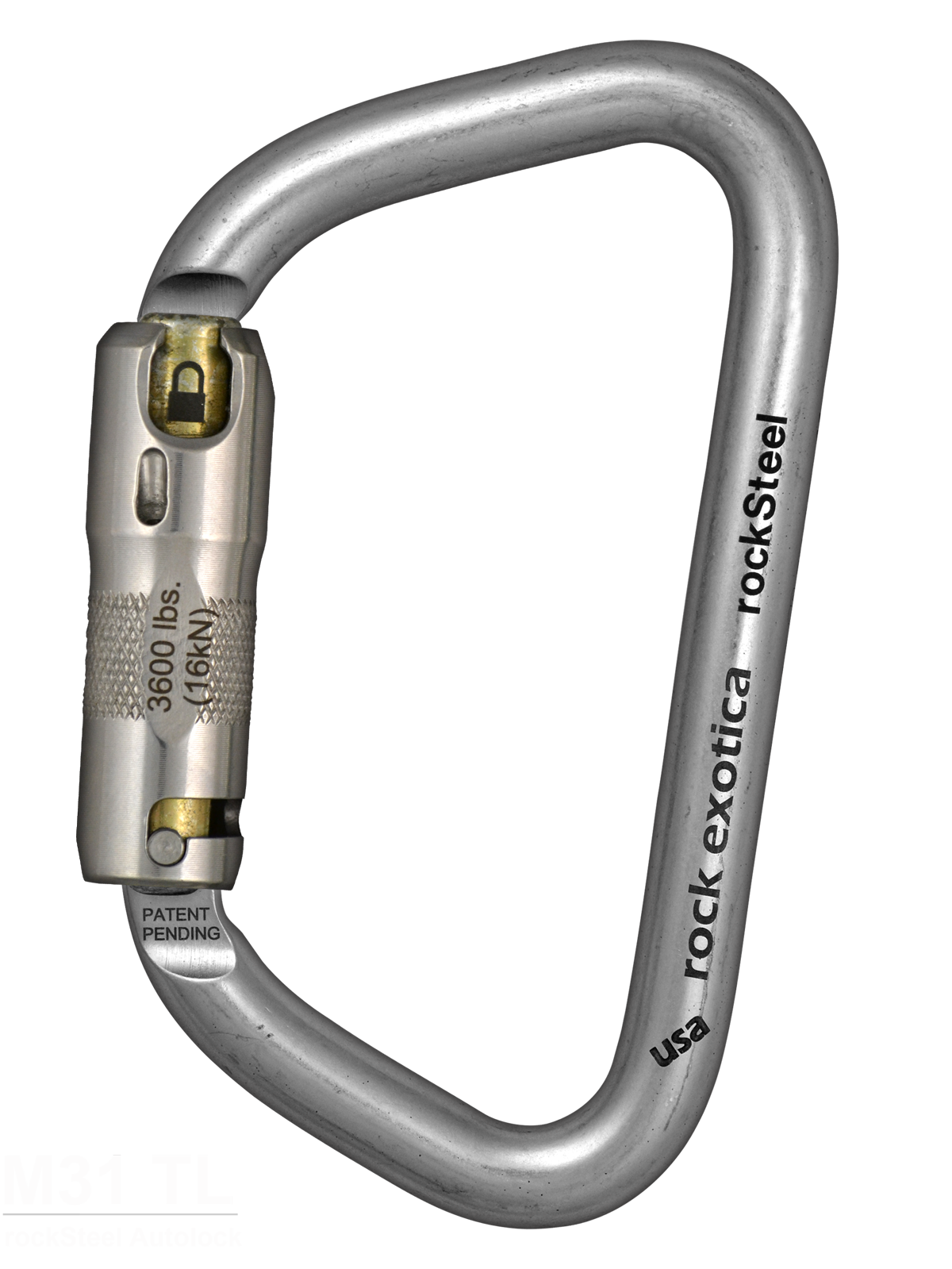 rockSteel Auto-lock Carabiner in Black