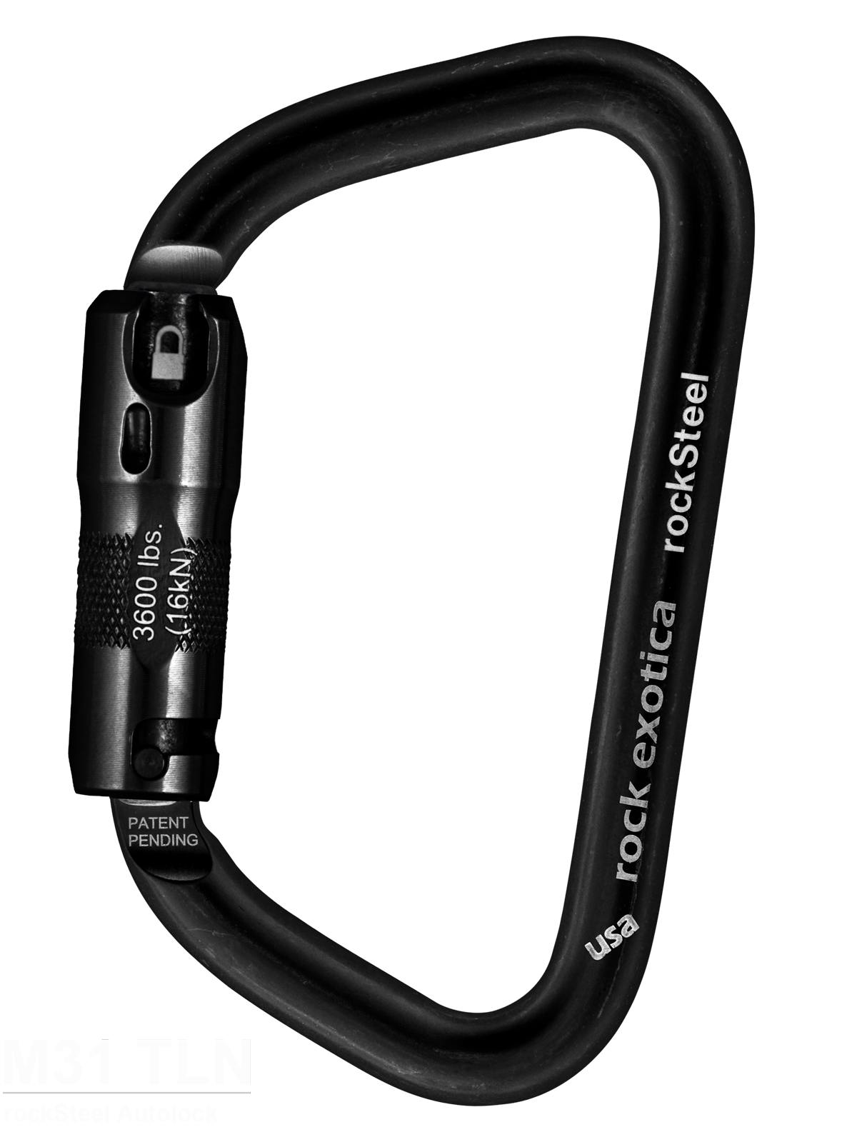rockSteel Autolock Carabiner in Black